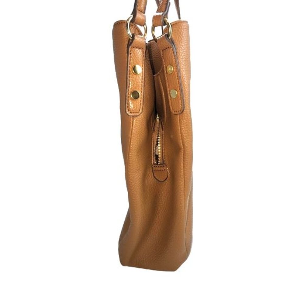 Nicole Miller Beige Faux Leather Shoulder Bag 13"X12"X2.5" - Picture 4 of 14